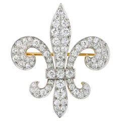 Spilla con diamante Fleur-de-lis