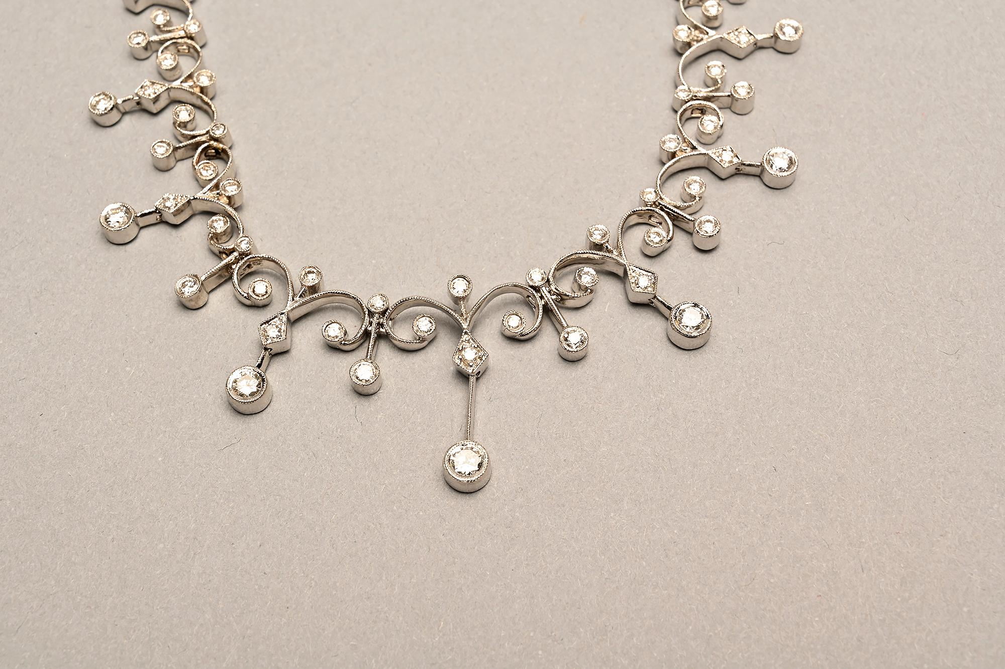 Women's Diamond Fleur De Lis Necklace For Sale