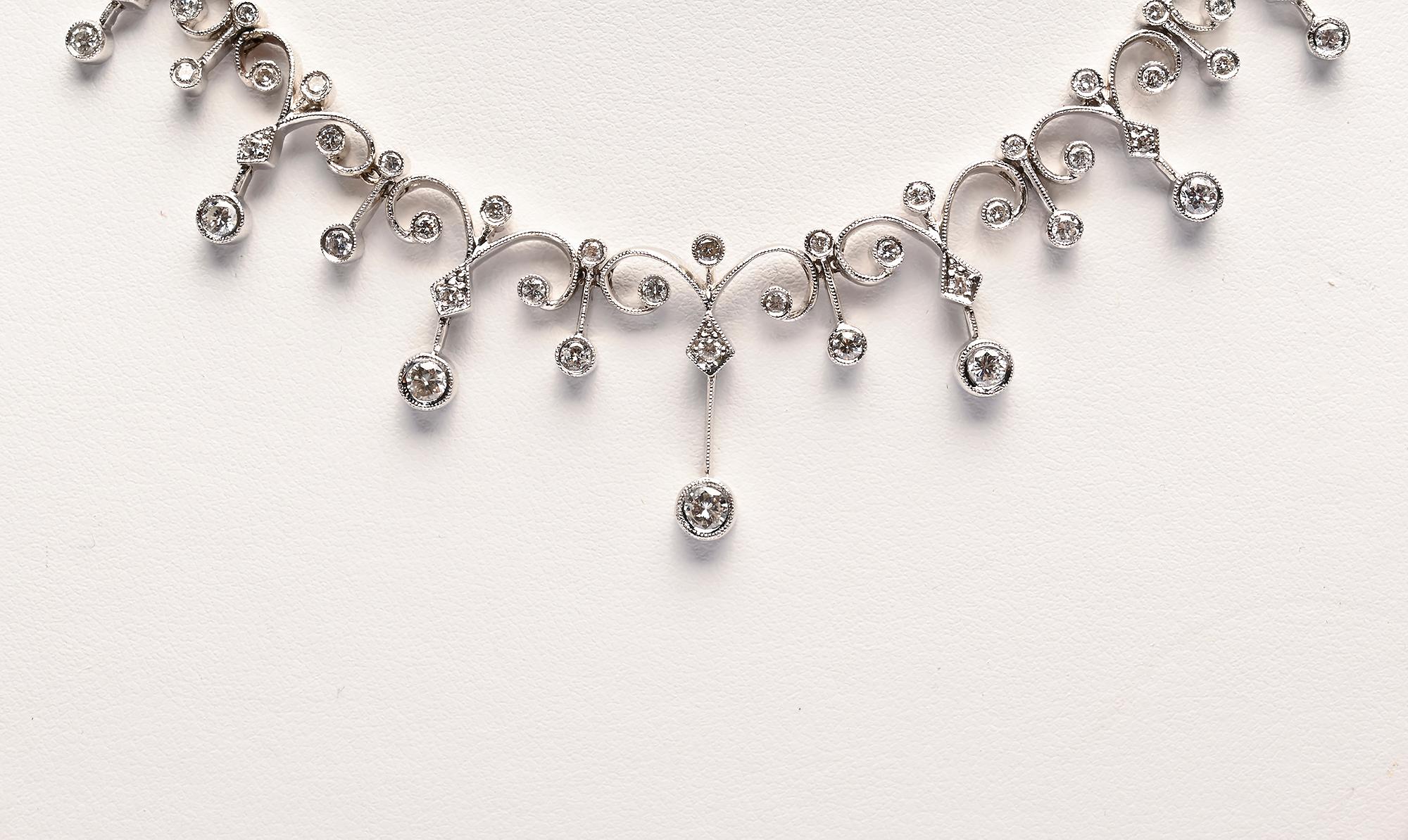 Diamond Fleur De Lis Necklace For Sale 1