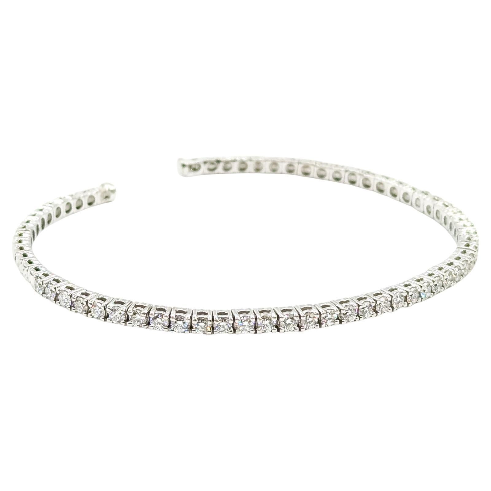 Bracelet flexible en or blanc 18k avec diamants