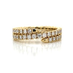Diamond Flexible 14K Yellow Gold Wrap Ring