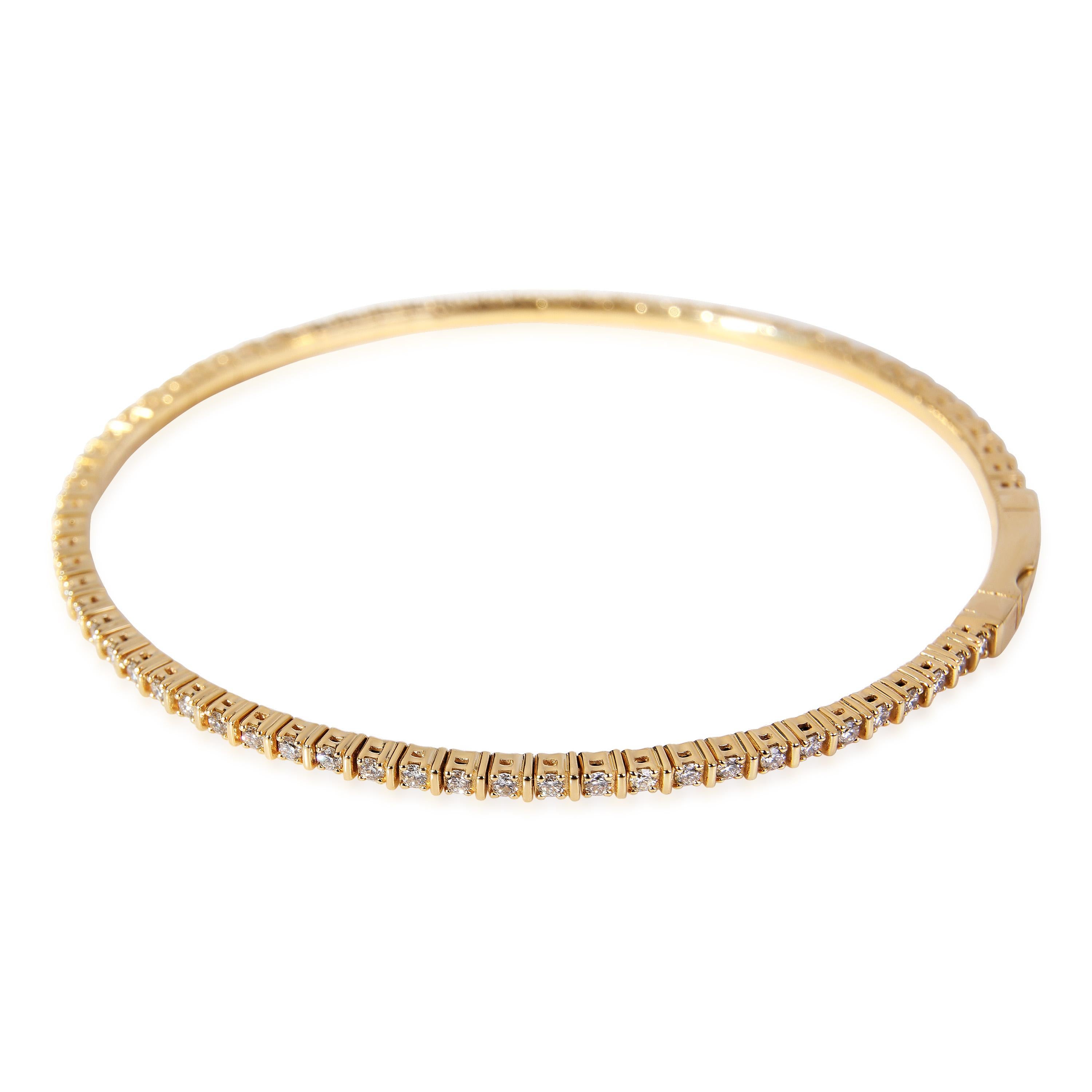 Bracelet jonc souple en or jaune 18 carats avec diamants 1 carat Pour femmes en vente