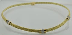 Diamond Flexible Collar Necklace in 18k Yellow Gold, 0.50ct, USA