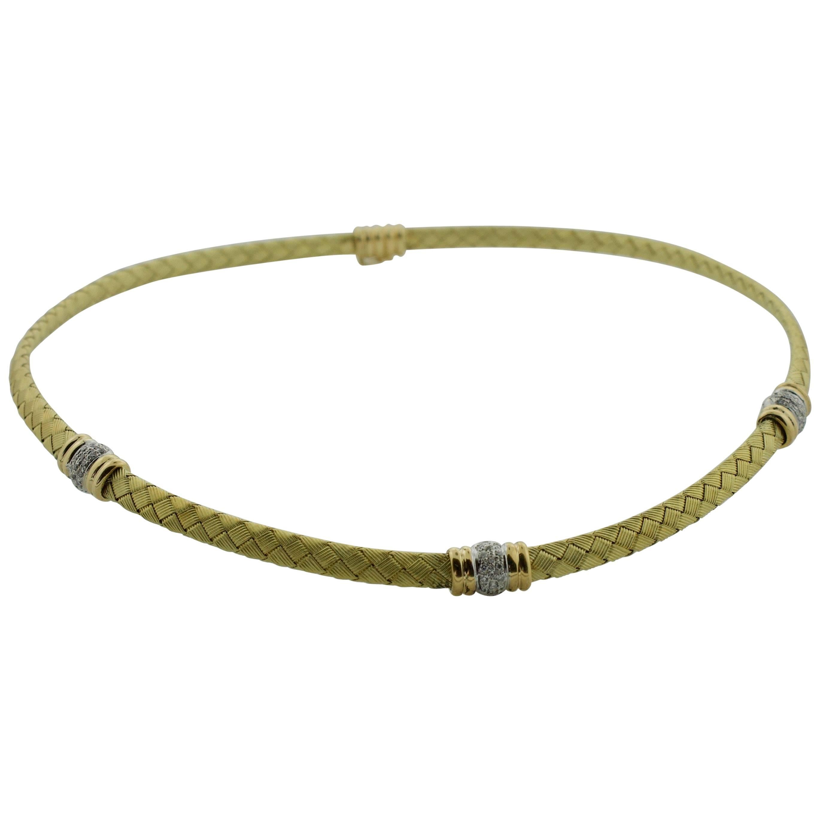 Diamond Flexible Collar in 18 Karat Yellow Gold
