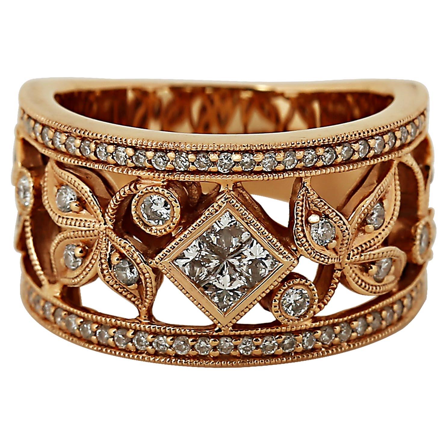 Diamond Floral Band Ring by Neil Lane