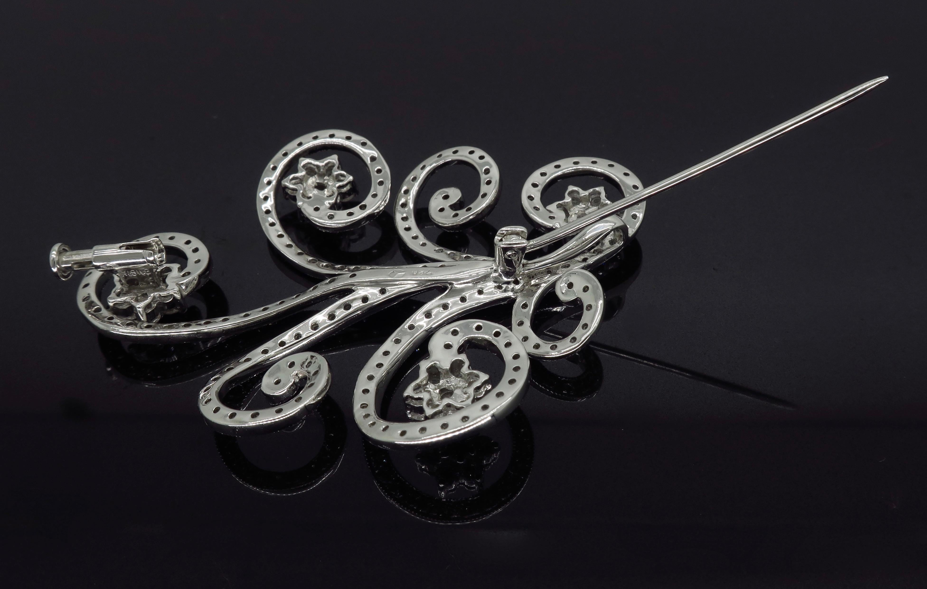 Diamond Floral Brooch and Pendant 4