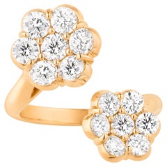Diamond Floral Bypass Ring, 1.80 Carats