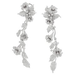 Diamond Floral Convertible Earrings, 7.35 Carats