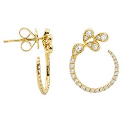 Boucles d'oreilles florales en diamant