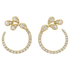 Boucles d'oreilles florales en diamant