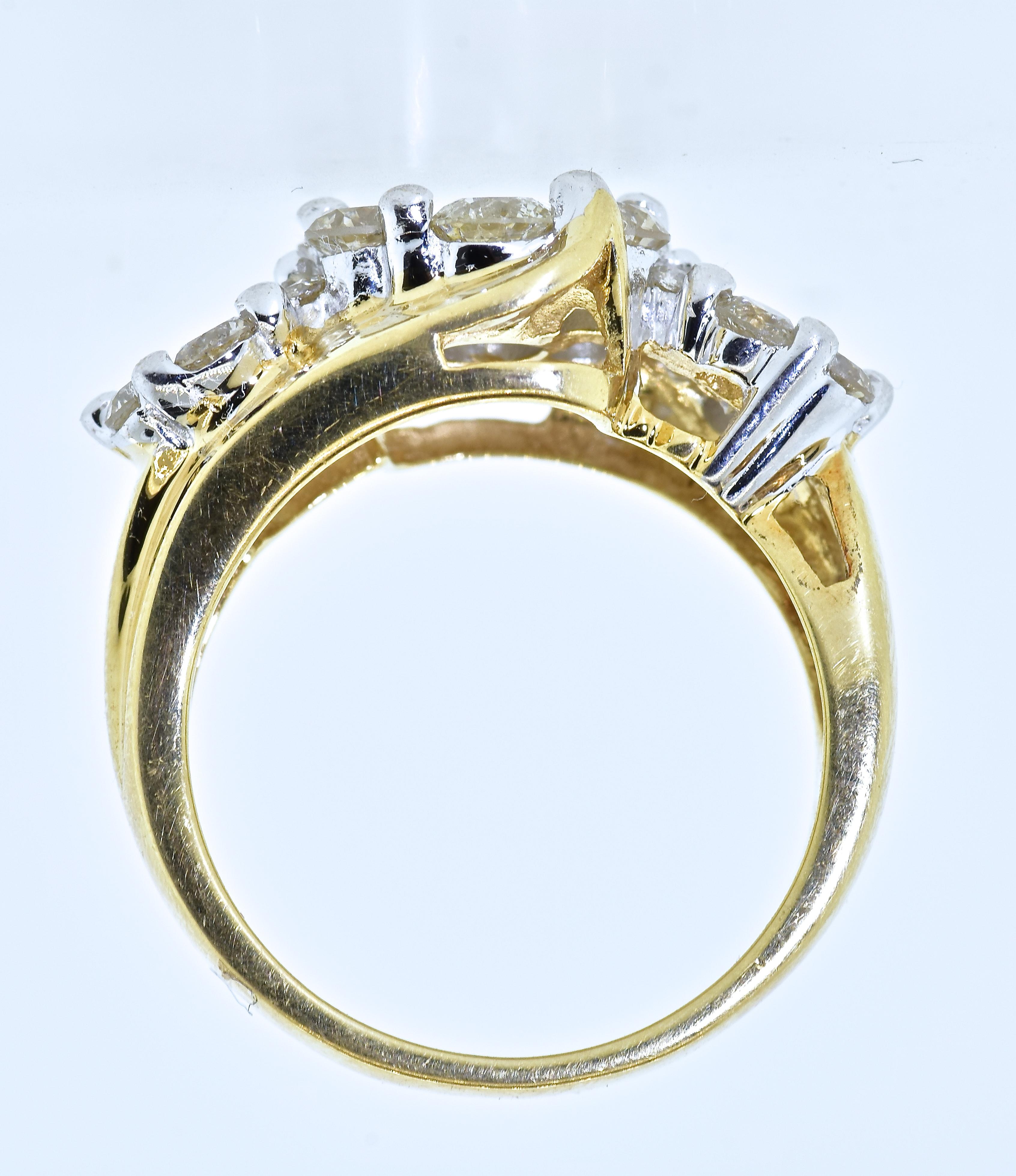 Brilliant Cut Diamond Floral Motif Ring