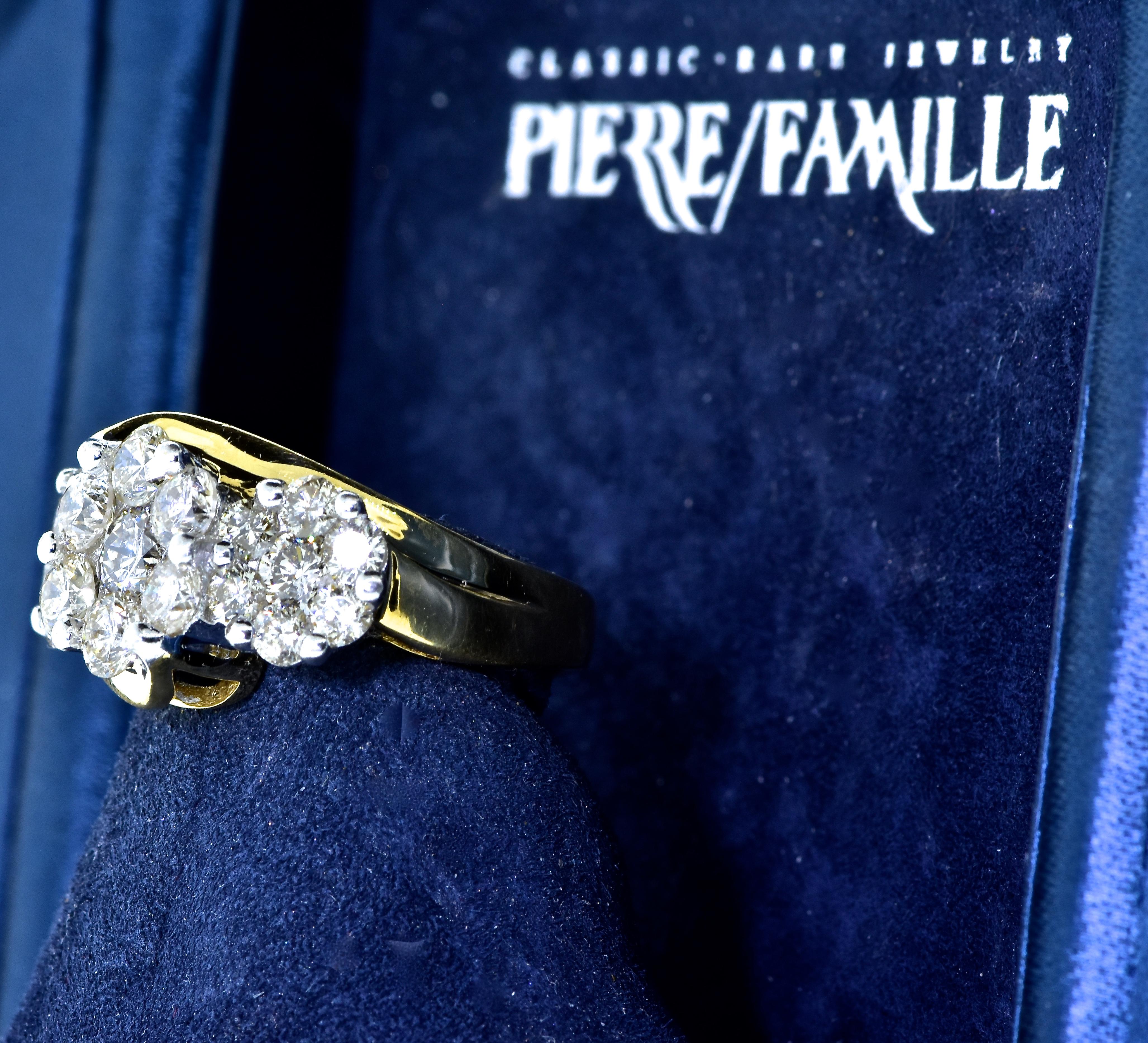 Women's or Men's Diamond Floral Motif Ring