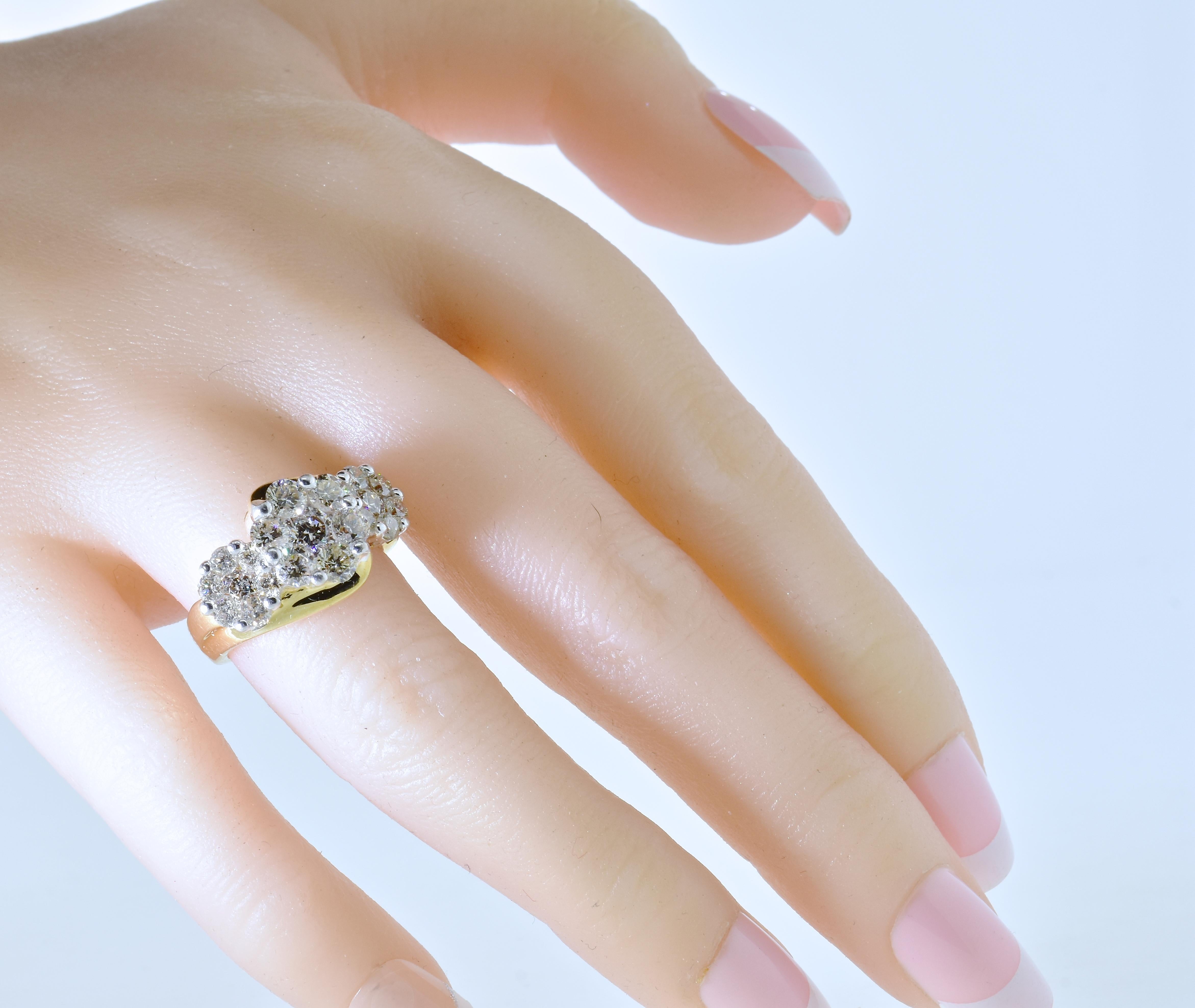 Diamond Floral Motif Ring 1