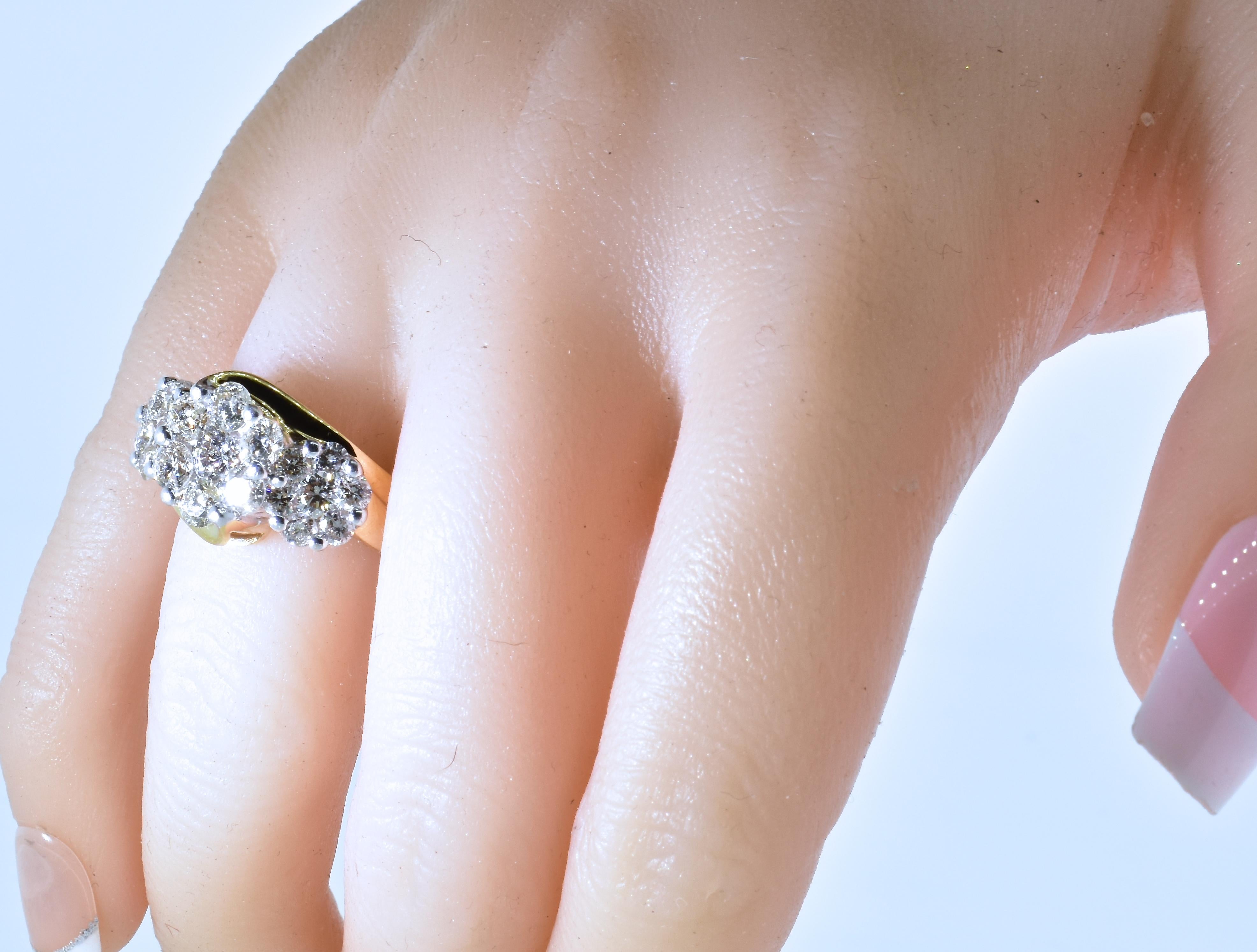 Diamond Floral Motif Ring 2