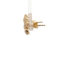 Blumenförmige Diamant-Ohrstecker 0,70 Karat 14 Karat Gelbgold G-H SI1 3 Gramm