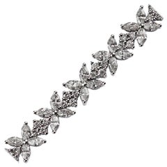 Bracelet alternatif en or blanc 18 carats de style Victoria de Tiffany avec diamants