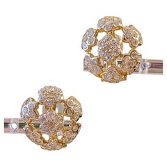 Pendientes Racimo Floret de Diamantes 4,65 cttw en Oro Amarillo de 18k