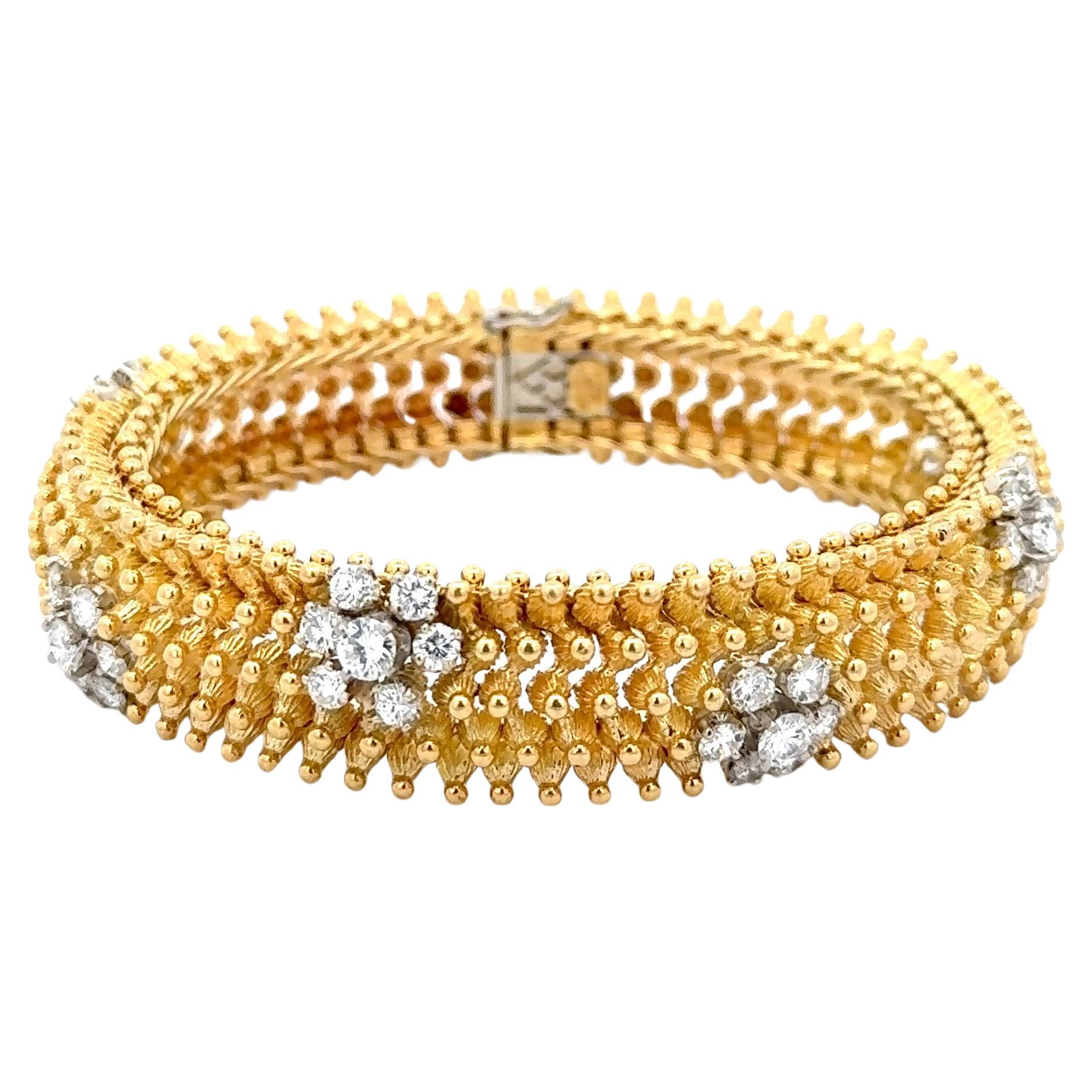 Diamond Florets Bracelet 18K Yellow Gold
