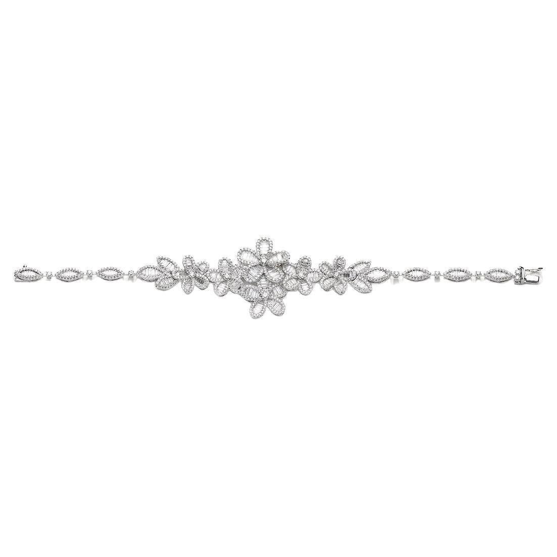 Diamond Flower Bracelet For Sale