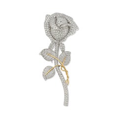 Diamond Flower Brooch