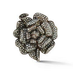 Diamond Flower Brooch