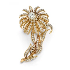 Diamond Flower Brooch