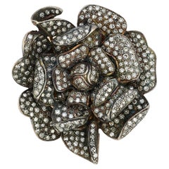Retro Diamond Flower Brooch