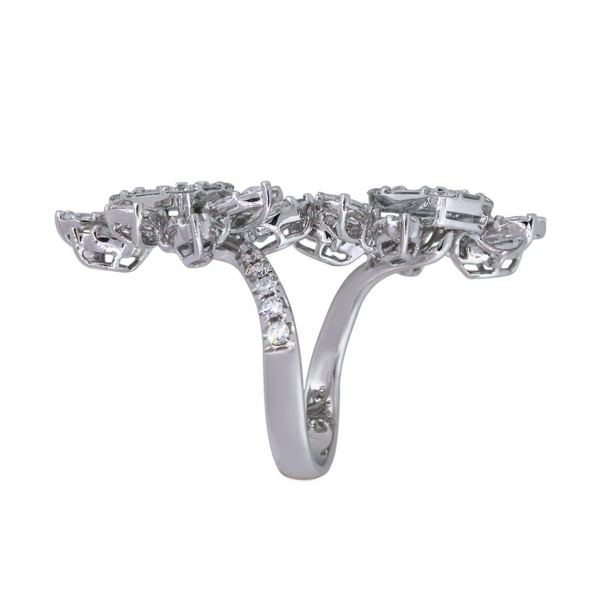 Marquise Cut Diamond Flower Bypass Ring