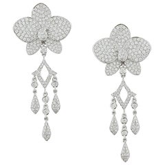 Pendientes de Oro Flor de Diamantes Gota de Araña