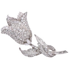 Vintage Diamond Flower Clip-Brooch