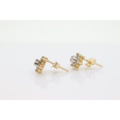 Diamond Flower Cluster Earrings. Diamond Daisy 14k stud earrings. Diamond Stud