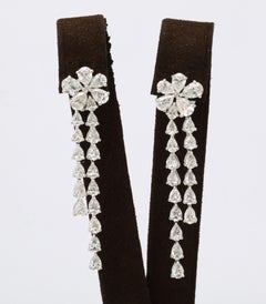 Diamond Flower Drop Earring