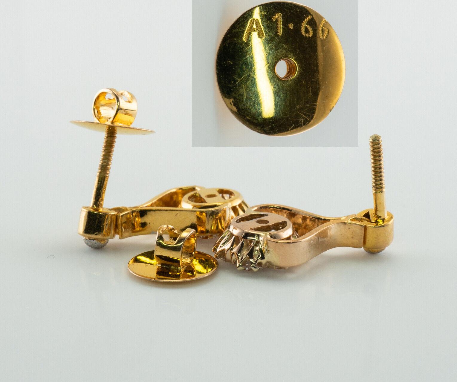 Diamant-Blumen-Ohrringe 14K Gold 1,66 TDW Cluster im Zustand „Gut“ im Angebot in East Brunswick, NJ