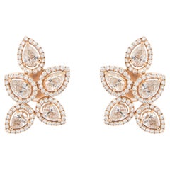 Pendientes Flor Diamante 3,19 Quilates Oro Rosa 18K
