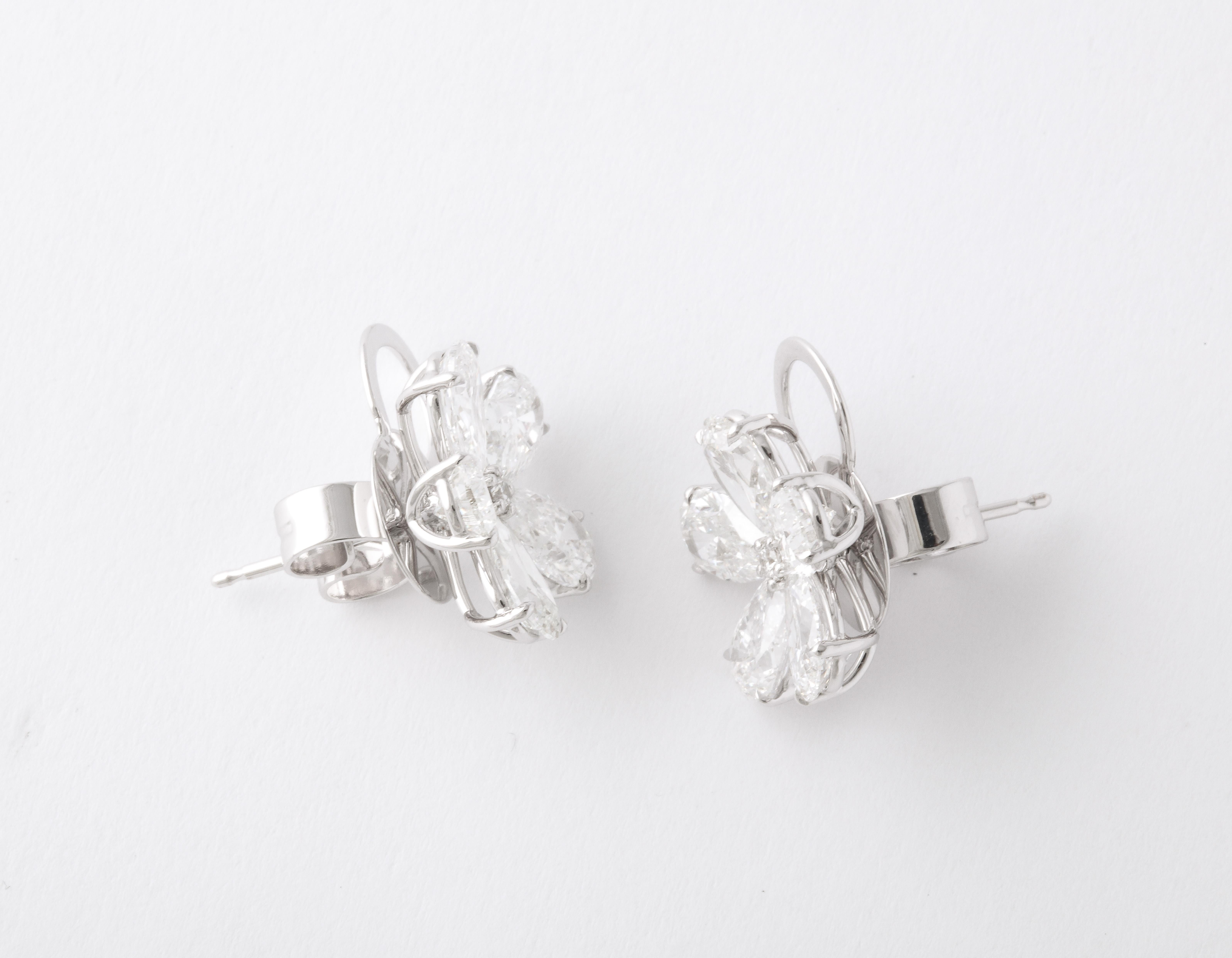 Diamond Flower Earrings  For Sale 5
