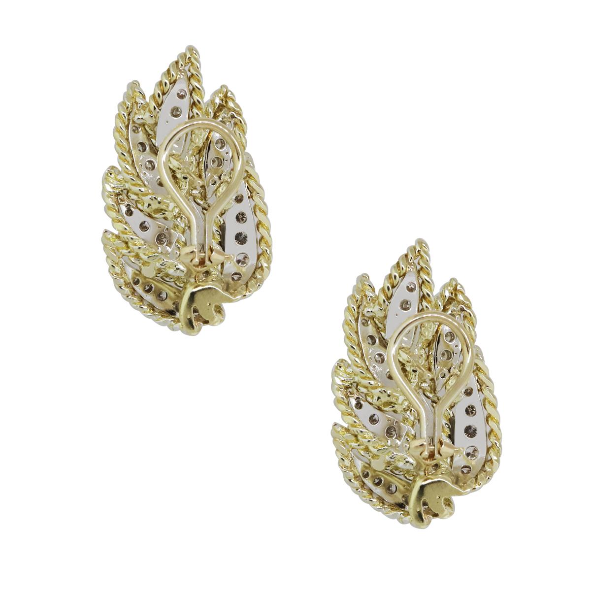 Round Cut Diamond Flower Earrings