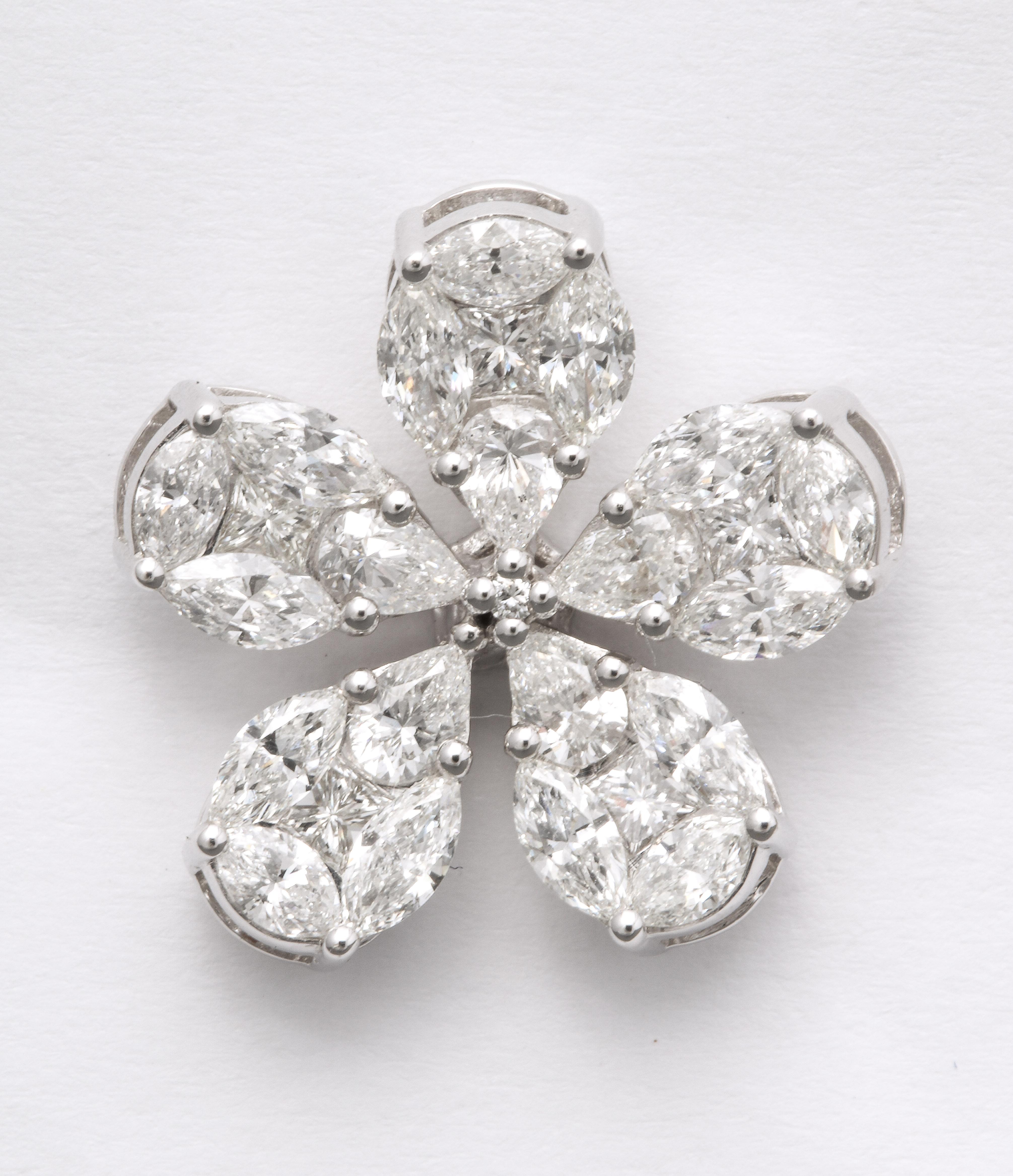 pave diamond flower earrings