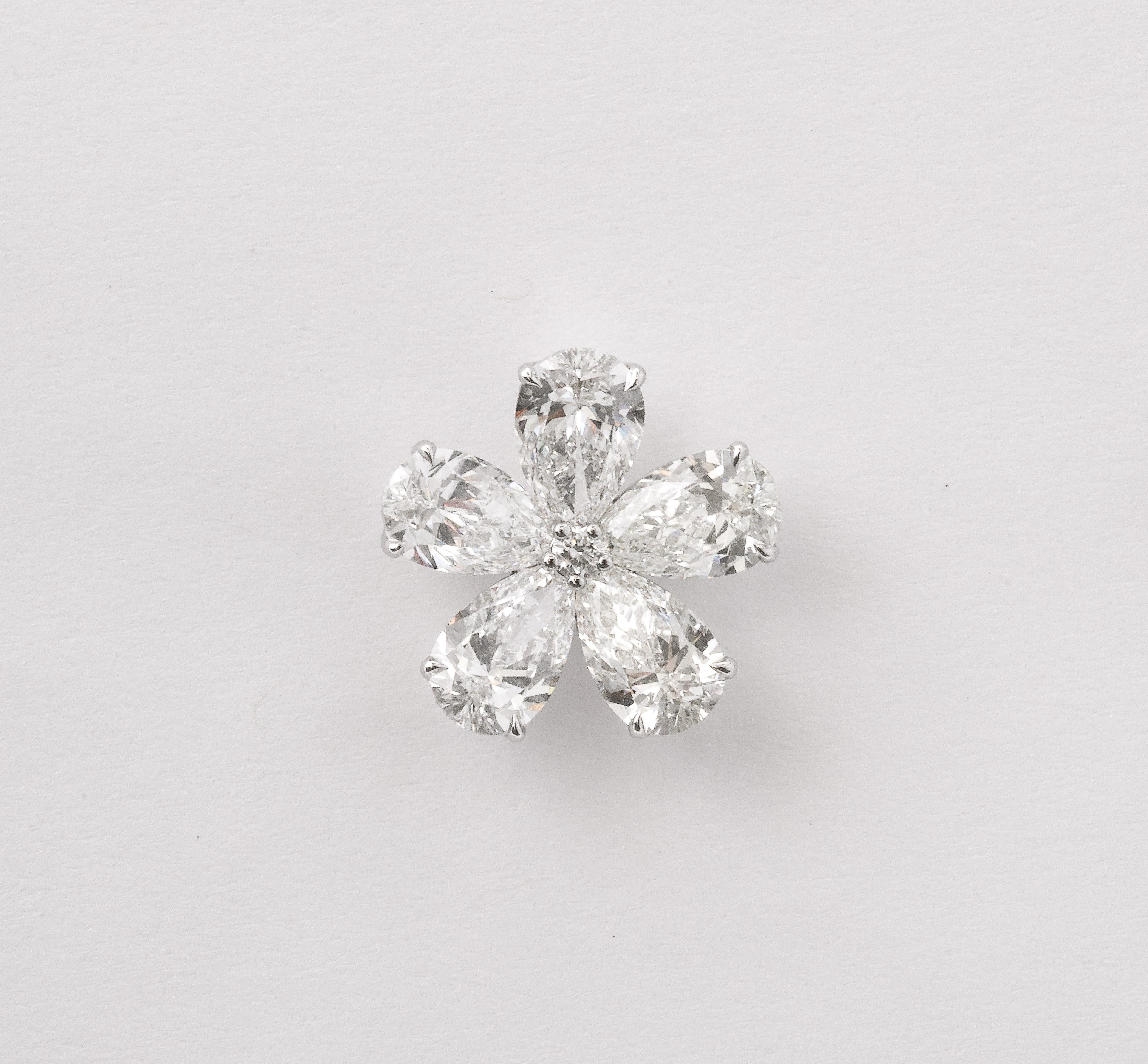 Women's Diamond Flower Earrings  For Sale