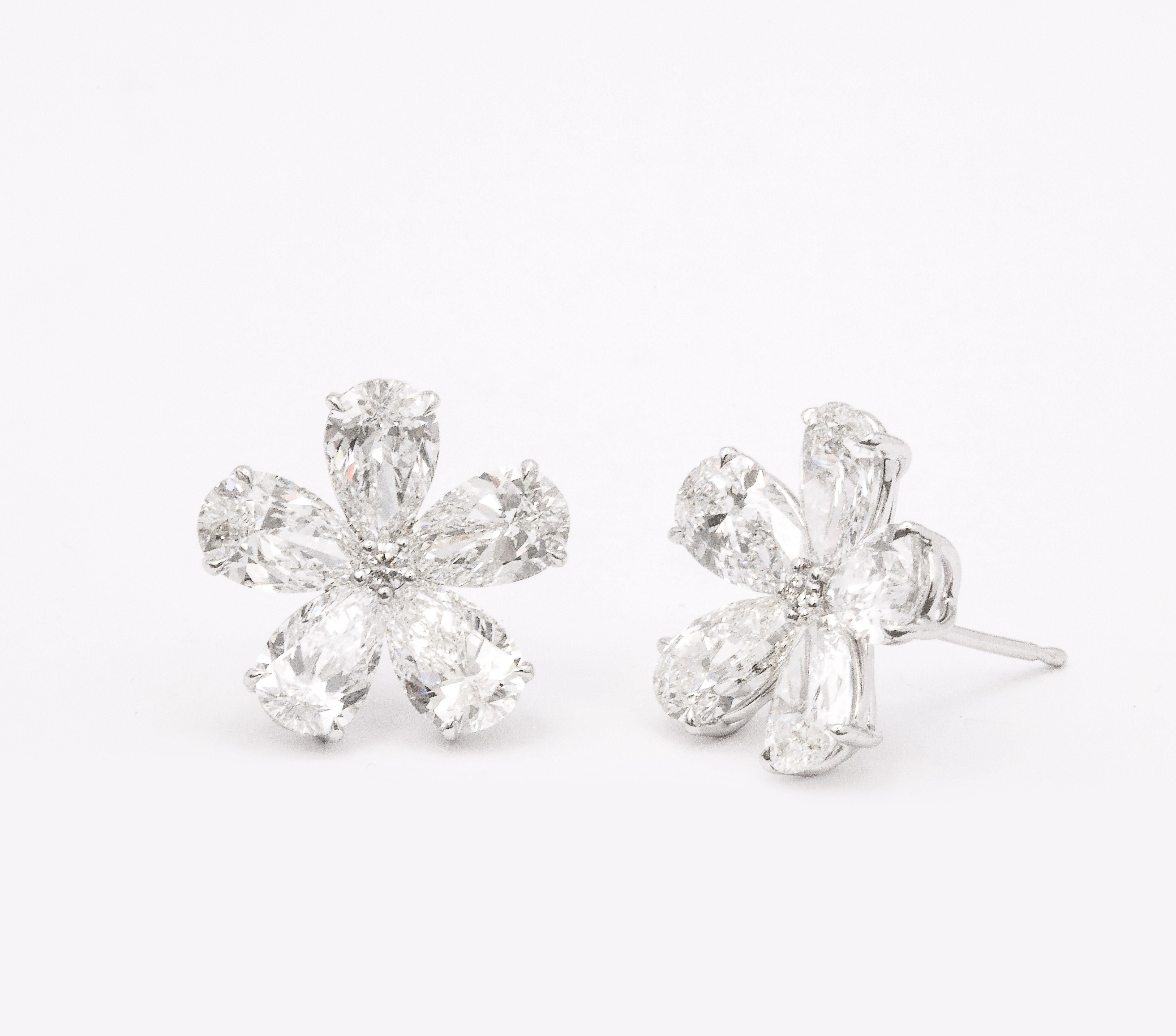 Diamond Flower Earrings  For Sale 4