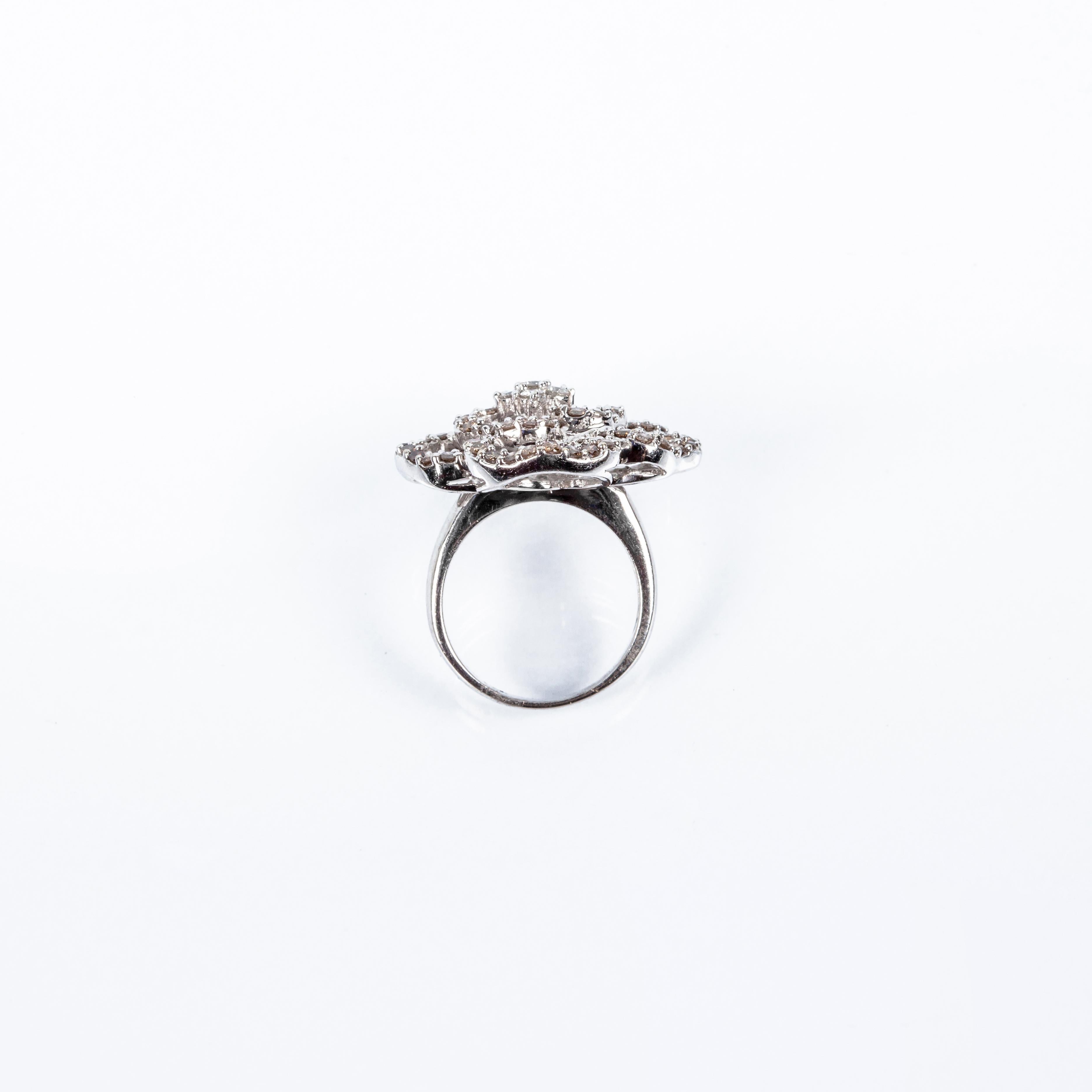 Romantic Diamond Flower Engagement Ring