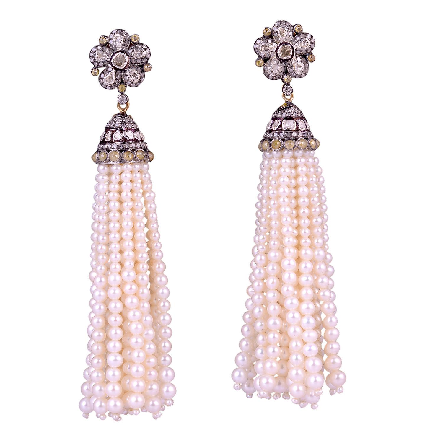 tassel pearl earrings