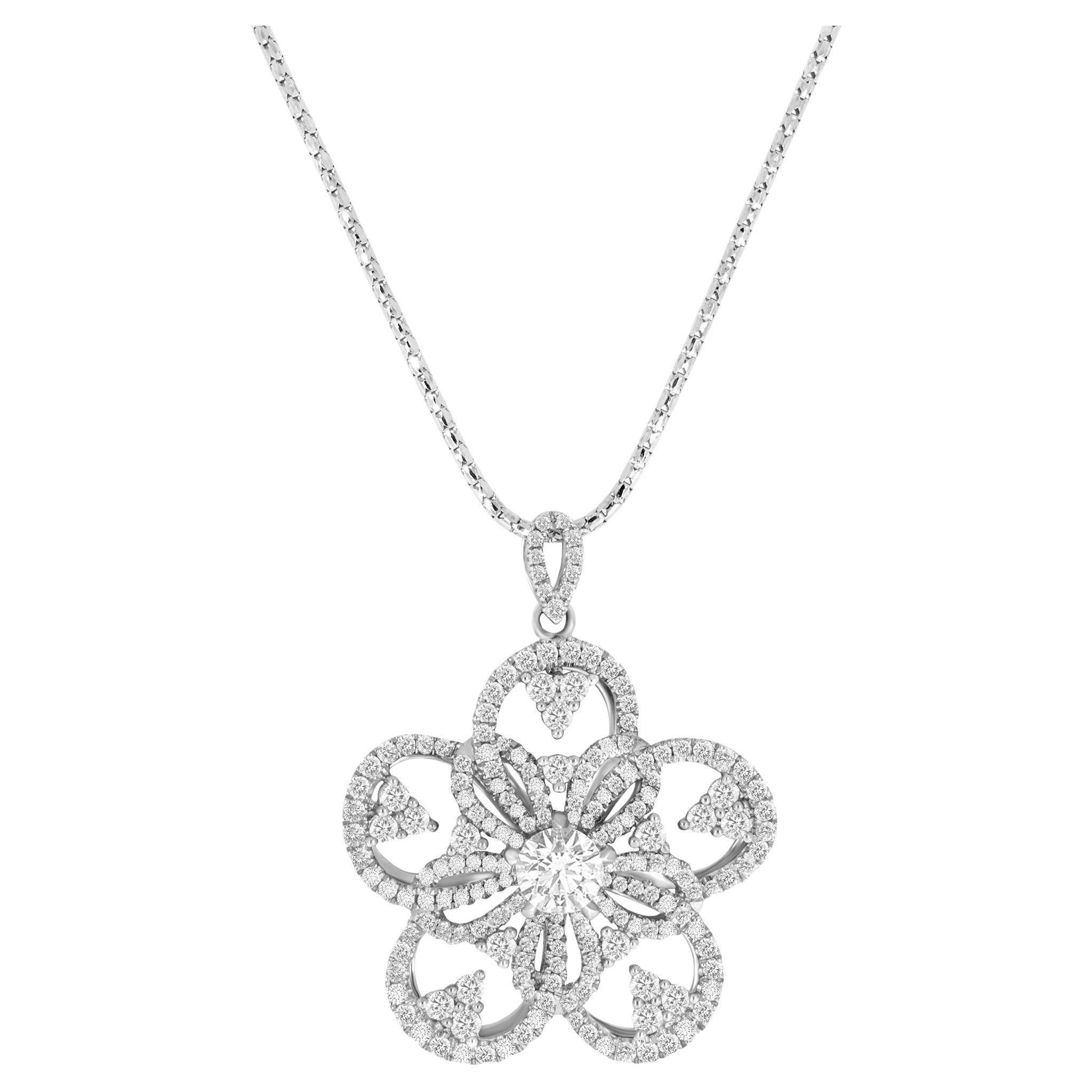 Diamond Flower Pendant