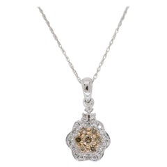 Diamond Flower Pendant Necklace