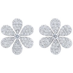 Diamond Flower Petal Earrings