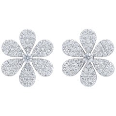 Boucles d'oreilles à pétales de fleurs diamant