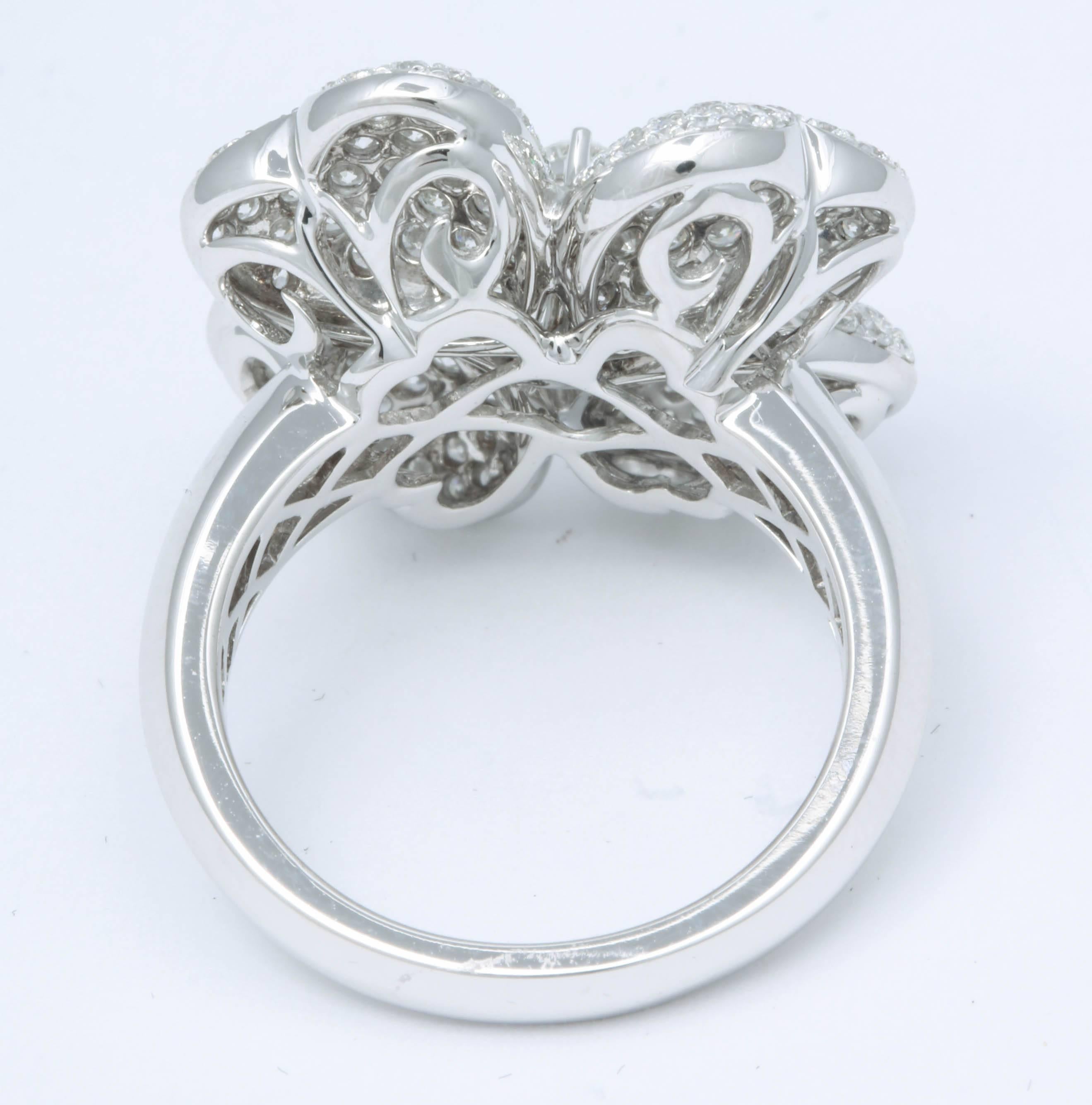 Diamond Flower Ring For Sale 2