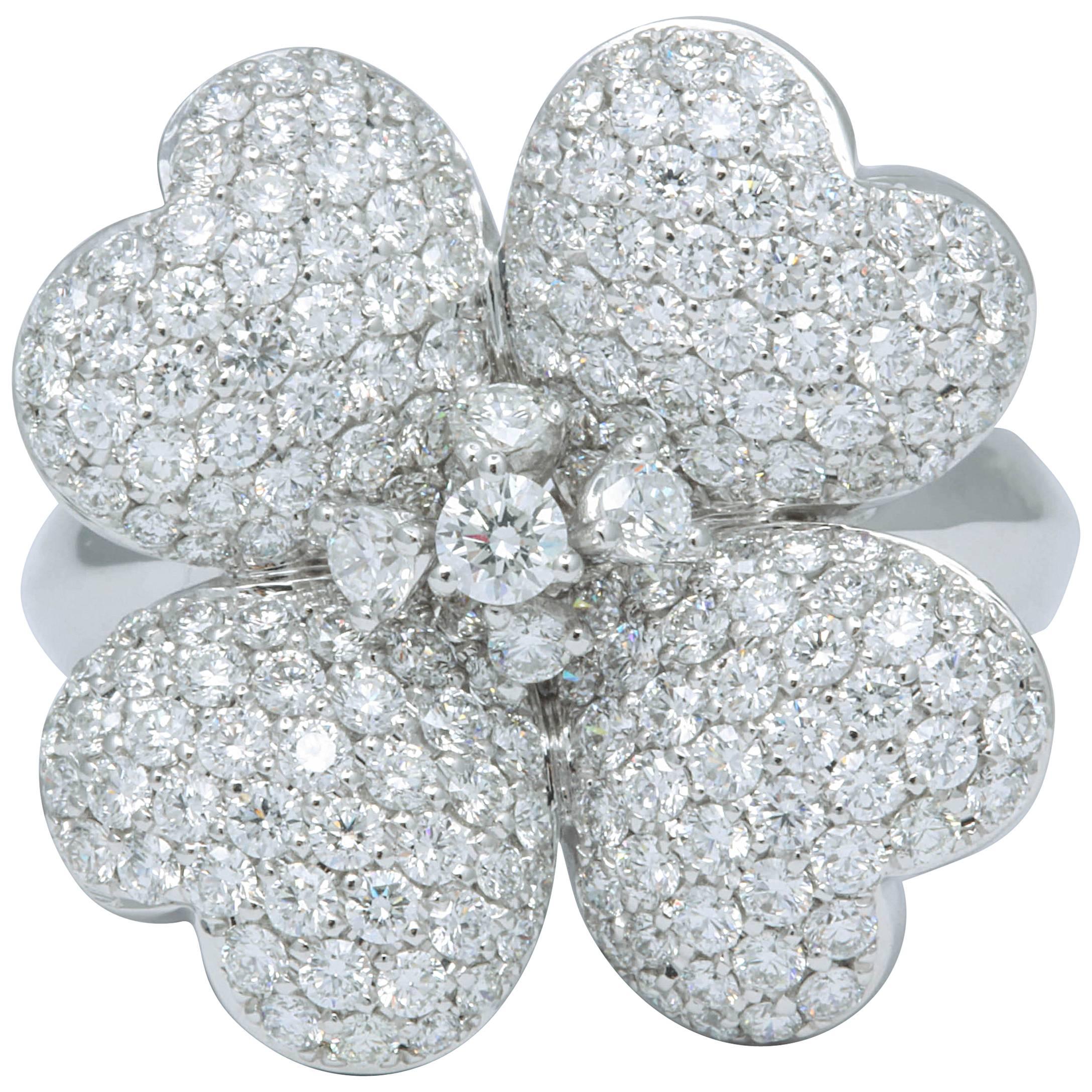 Diamond Flower Ring For Sale