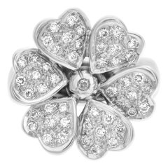 Diamant-Blumenring mit 0,60 Karat in der Farbe G-H, Reinheit VS, gefasst in 18k Diamanten