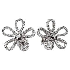 Diamond Flower Shaped Stud Earring Set