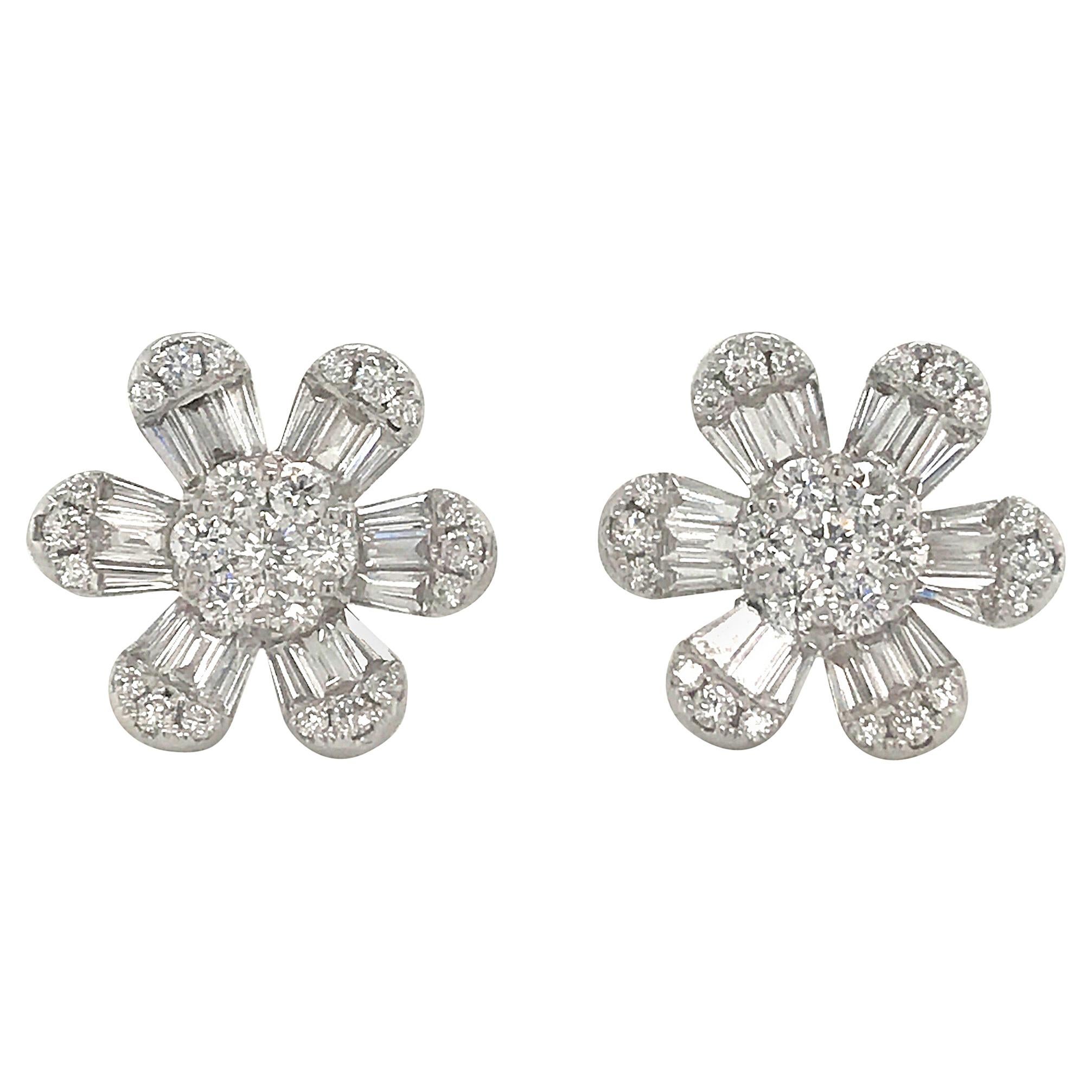 Diamond & 18k Gold Baby Wildflower Stud Earrings